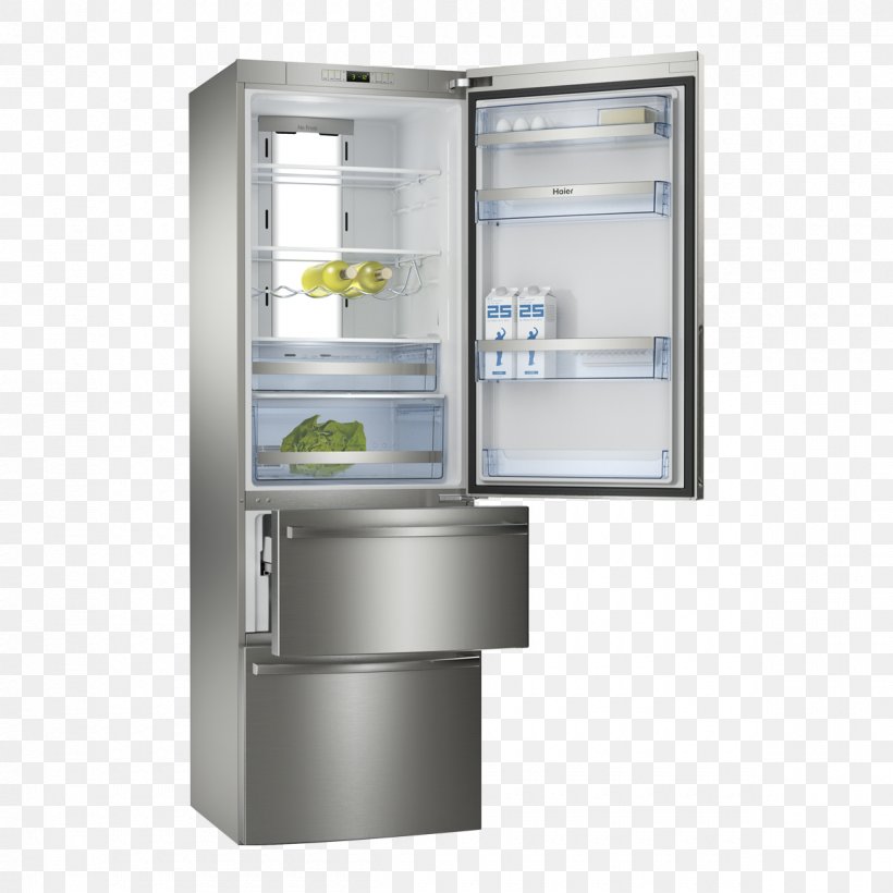 Refrigerator Haier Home Appliance Freezers Washing Machines, PNG, 1200x1200px, Refrigerator, Air Conditioning, Autodefrost, Customer Service, Drawer Download Free