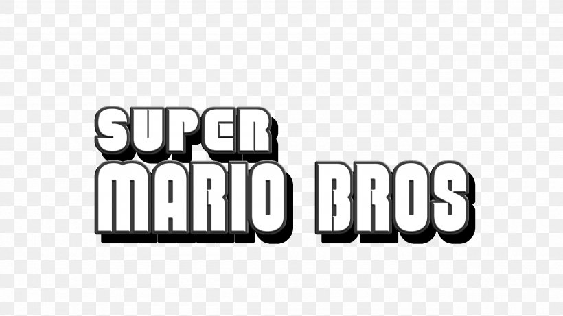 Super Mario Bros. 3 New Super Mario Bros Logo, PNG, 2560x1440px, Mario Bros, Area, Black And White, Brand, Game Boy Advance Download Free