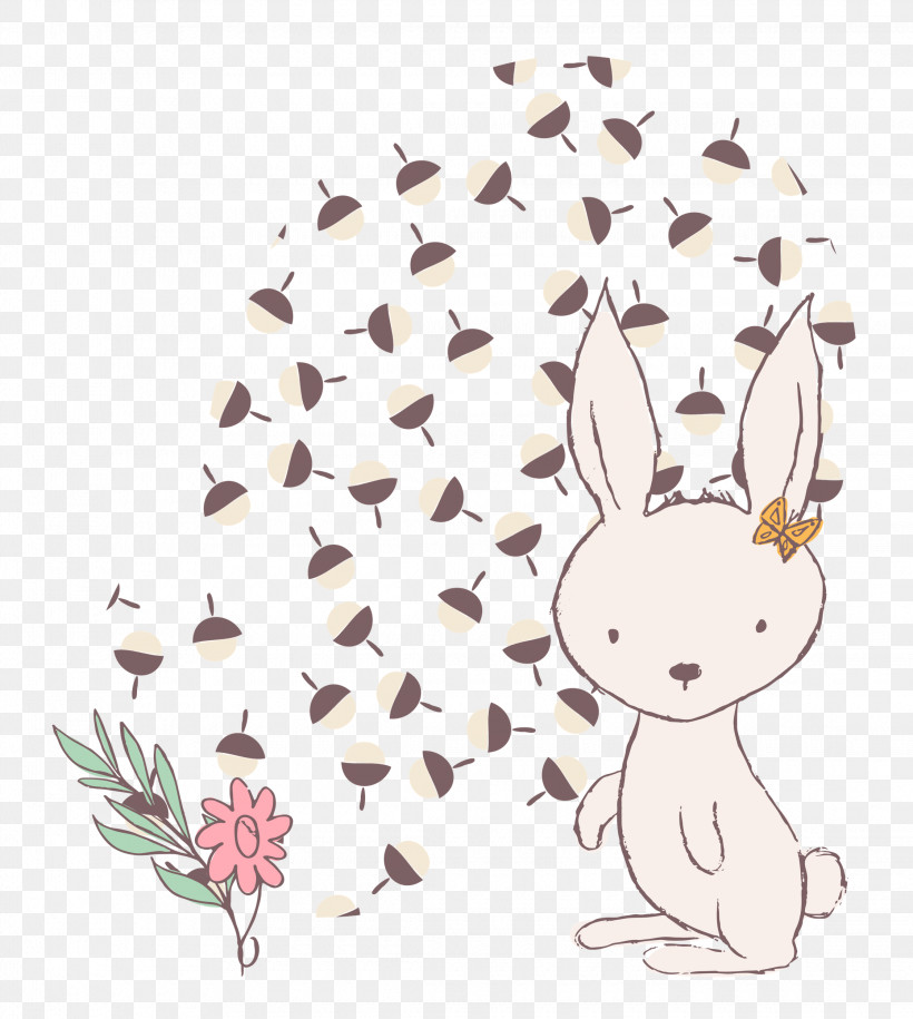 Easter Bunny, PNG, 2240x2500px, Cartoon Rabbit, Cartoon, Cute Rabbit, Easter Bunny, Flower Download Free