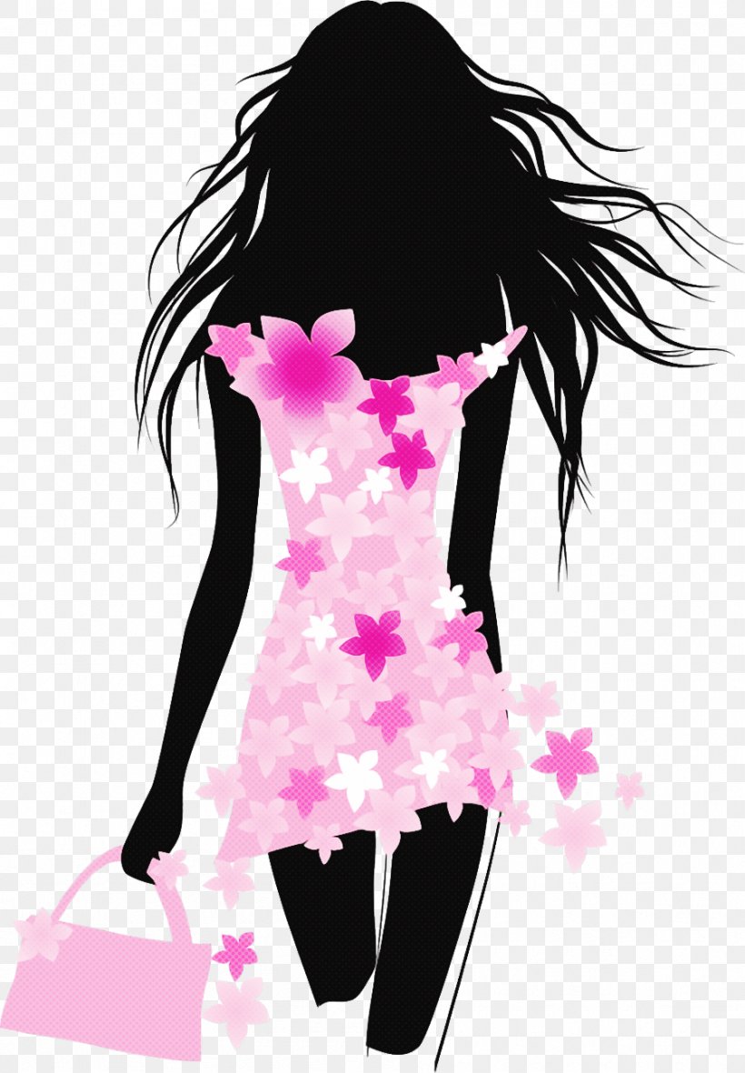 Pink Fashion Illustration Black Hair Graphic Design Hime Cut, PNG, 898x1293px, Pink, Black Hair, Fashion Illustration, Hime Cut Download Free