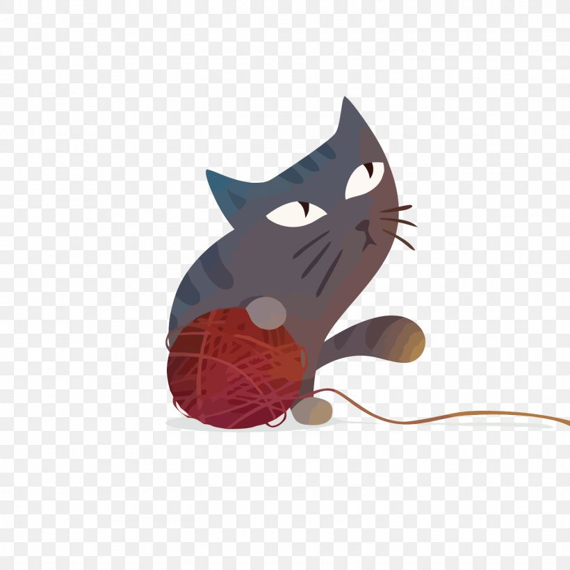 Vector Cat And Wool Ball, PNG, 1500x1500px, Cat, Carnivoran, Cartoon, Cat Like Mammal, Clip Art Download Free