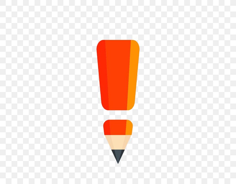Exclamation Mark Pencil, PNG, 640x640px, Exclamation Mark, Computer, Designer, Interjection, Orange Download Free