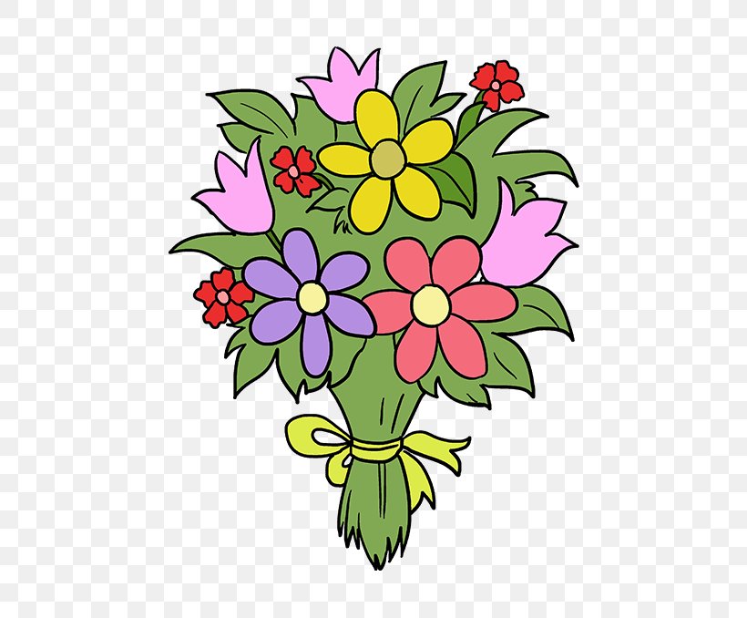 Flower Bouquet Drawing Tutorial How-to, PNG, 680x678px, Flower Bouquet, Artwork, Botany, Bouquet, Cut Flowers Download Free