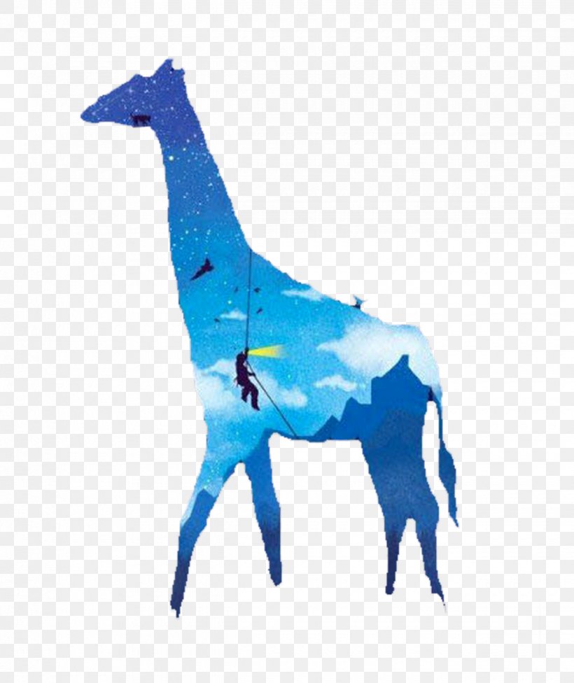 Giraffe Illustration, PNG, 1240x1476px, Giraffe, Animal, Blue, Creativity, Designer Download Free