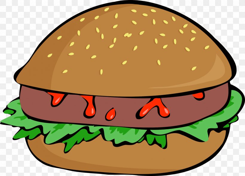 Hamburger Veggie Burger Cheeseburger French Fries Hot Dog, PNG, 2400x1732px, Hamburger, Artwork, Barbecue Grill, Cartoon, Cheeseburger Download Free
