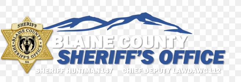 Blaine County Sheriff Office Organization Logo, PNG, 1101x377px, Blaine County Sheriff Office, Badge, Banner, Blaine County Idaho, Blue Download Free