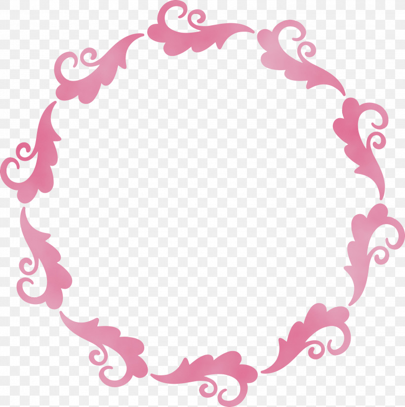 Pink Magenta Ornament Circle, PNG, 2988x3000px, Floral Frame, Circle, Flower Frame, Magenta, Monogram Frame Download Free