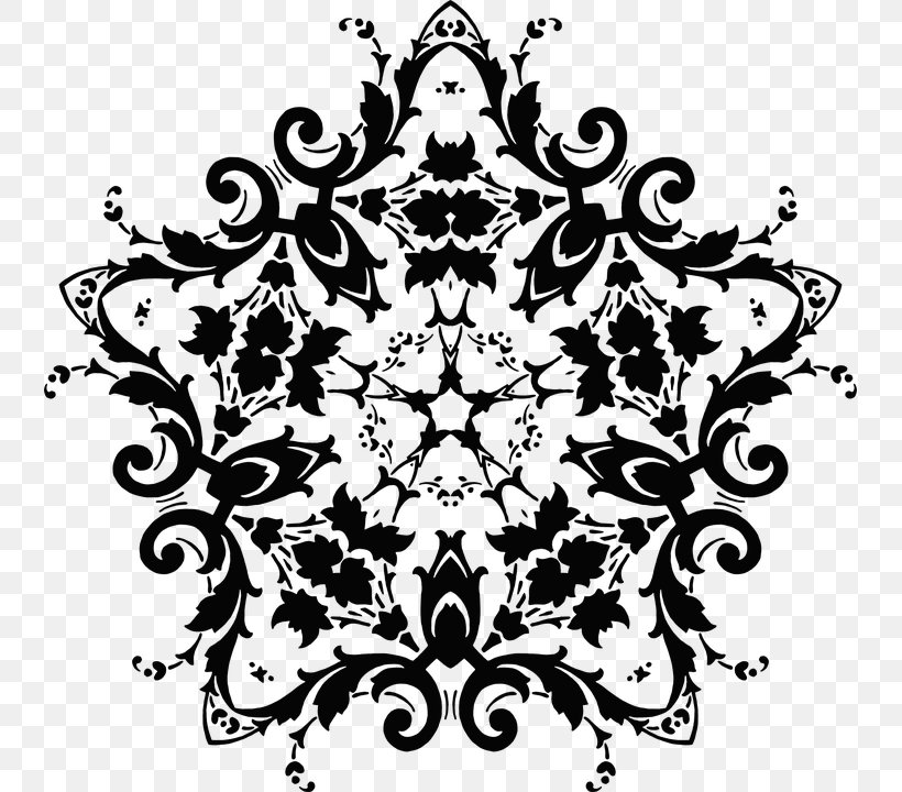 Damask Flower, PNG, 739x720px, Damask, Art, Black, Black And White, Flora Download Free