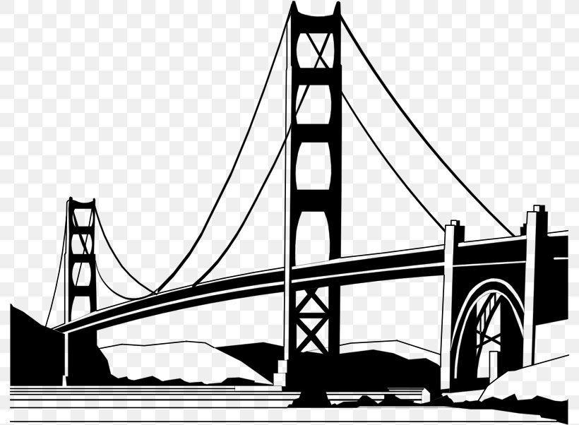 Golden Gate Bridge Mackinac Bridge Clip Art, PNG, 794x602px, Golden Gate Bridge, Black And White, Bridge, Cartoon, Golden Gate Download Free