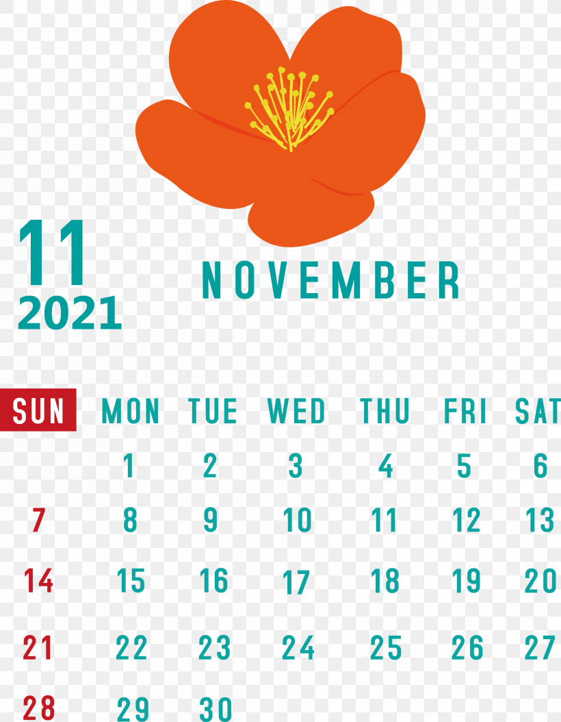 November 2021 Calendar November 2021 Printable Calendar, PNG, 2333x3000px, November 2021 Calendar, Biology, Flower, Line, Logo Download Free