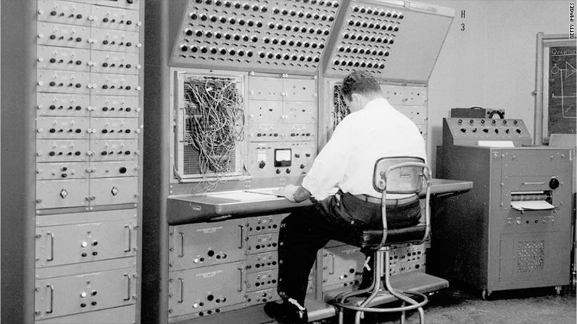 Analog Computer Mainframe Computer Personal Computer UNIVAC, PNG, 1920x1080px, Computer, Analog Computer, Black And White, Computer Monitors, Data Processing Download Free