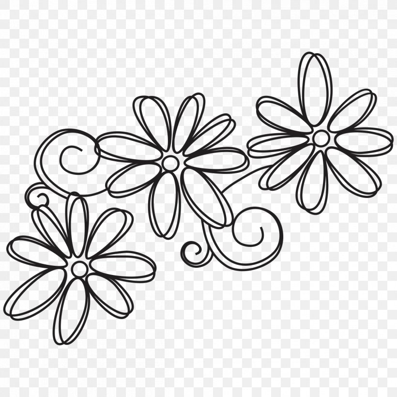 Flower Black And White Drawing Visual Arts, PNG, 1201x1201px, Flower, Area, Black, Black And White, Body Jewelry Download Free