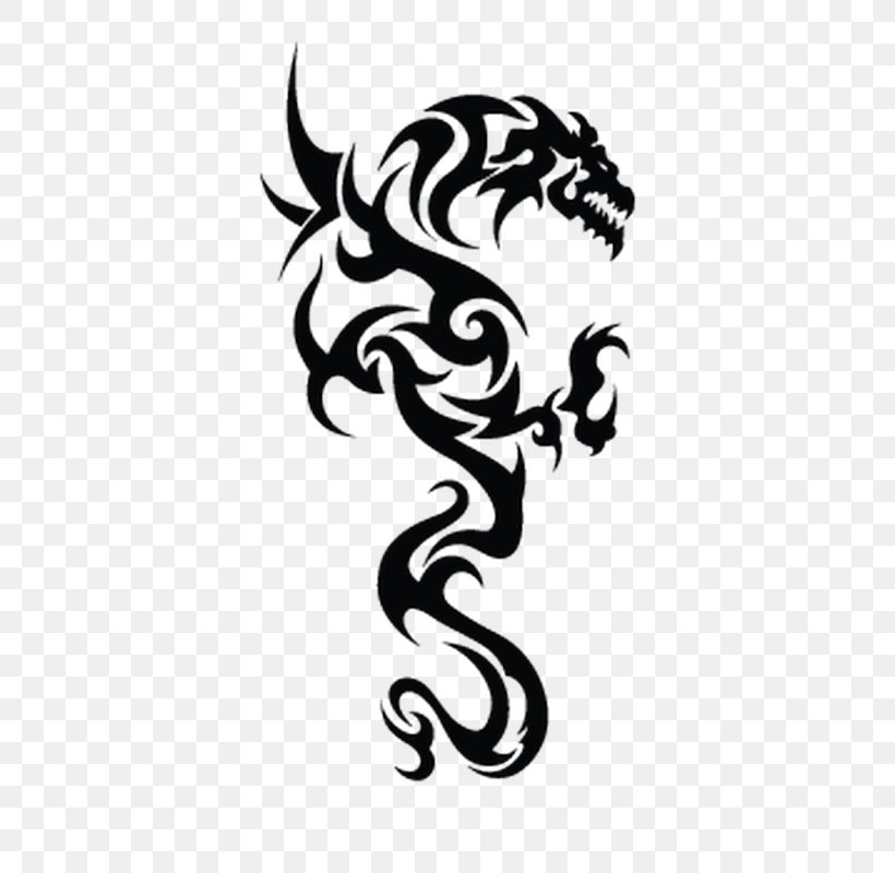 Tribal dragon tattoo Royalty Free Vector Image