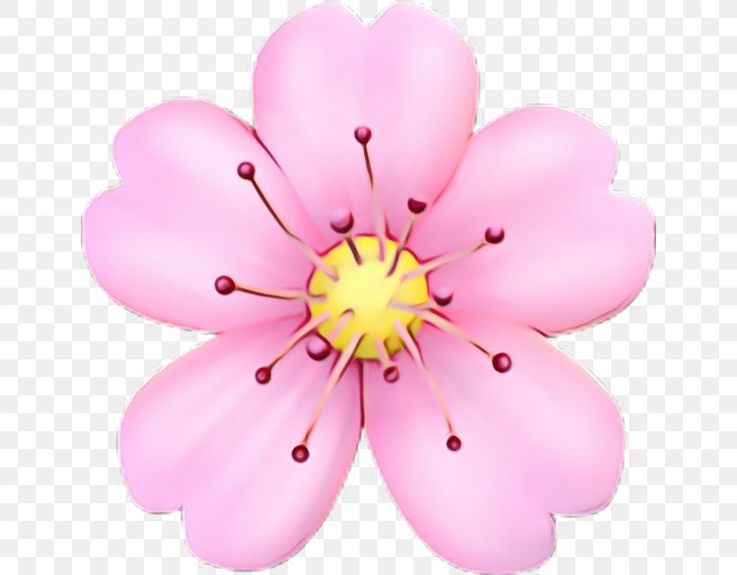 Cherry Blossom Cartoon, PNG, 640x640px, Emoji, Blossom, Cherry Blossom, Emoticon, Floral Design Download Free