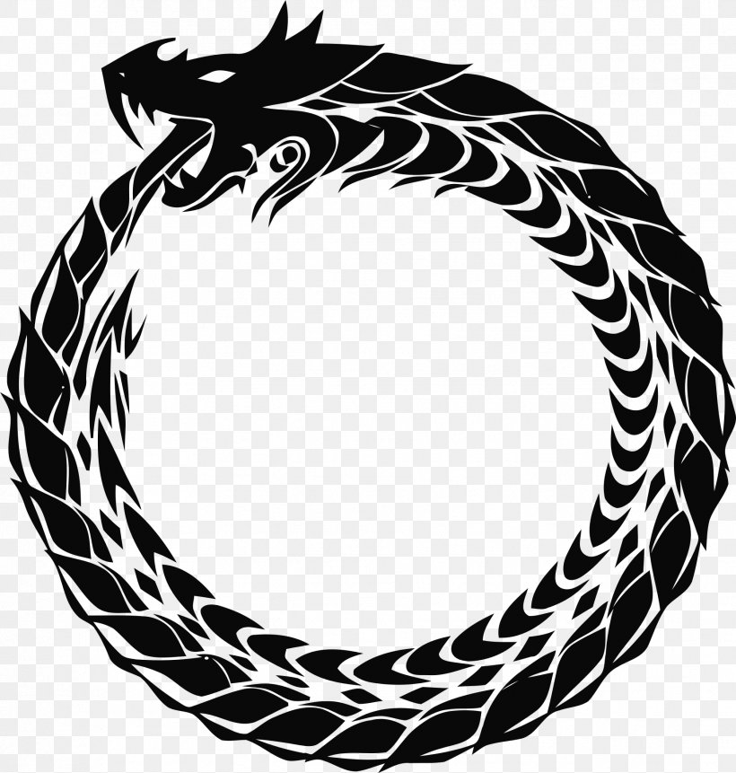 Ouroboros Clip Art, PNG, 1828x1920px, Ouroboros, Black And White, Monochrome, Monochrome Photography, Pixel Download Free