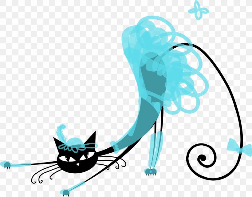 Black Cat Kitten Illustration, PNG, 1501x1172px, Cat, Aqua, Azure, Black Cat, Blue Download Free