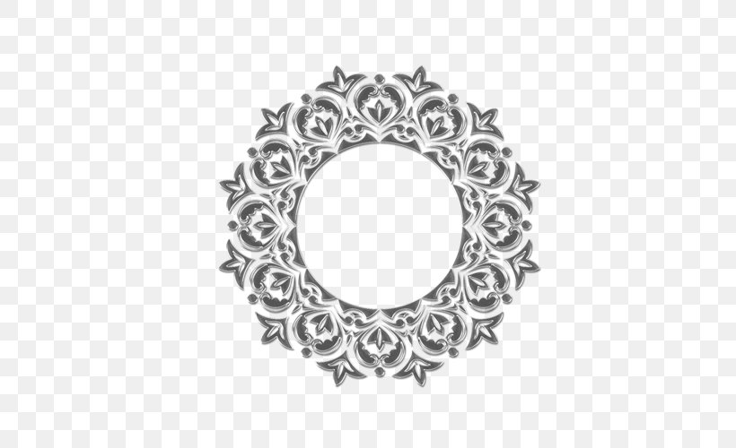 Mirror Openwork Silver Picture Frames Glass, PNG, 500x500px, Mirror, Black And White, Body Jewelry, Chest Of Drawers, Commode Download Free