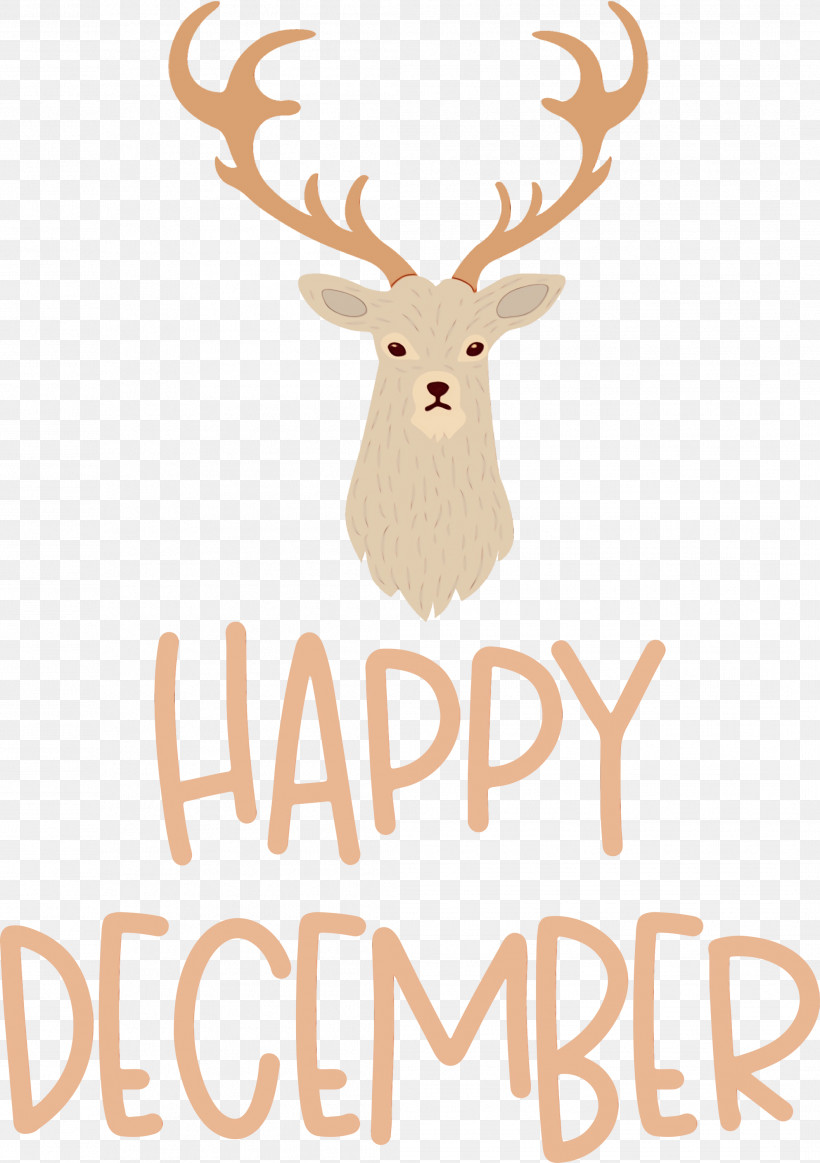 Reindeer, PNG, 2114x3000px, Happy December, Animal Figurine, Antler, Biology, December Download Free