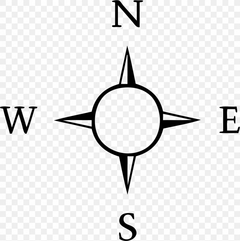 Compass Rose Simple English Wikipedia North Clip Art, PNG, 981x984px, Compass, Area, Black, Black And White, Brand Download Free