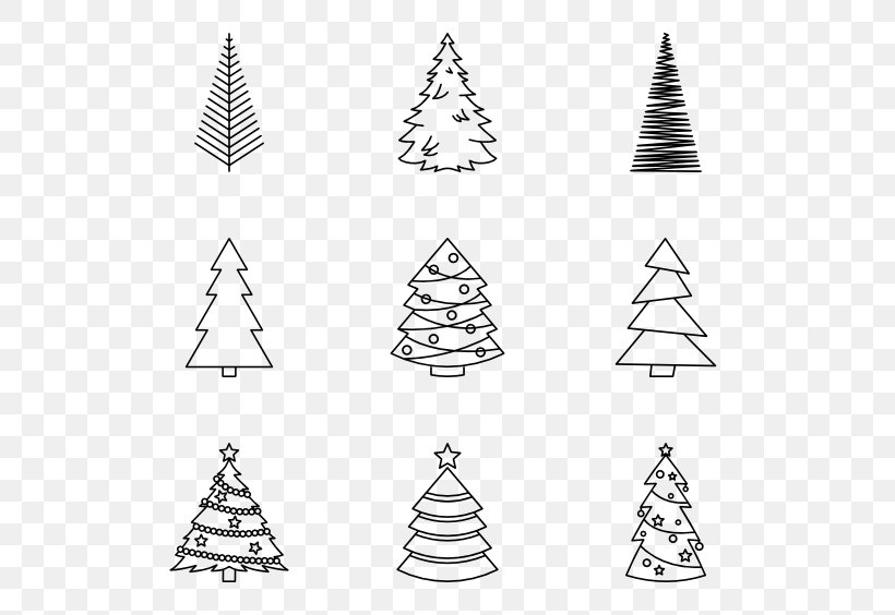Christmas Tree, PNG, 600x564px, Christmas Tree, Area, Black And White, Christmas, Christmas Decoration Download Free