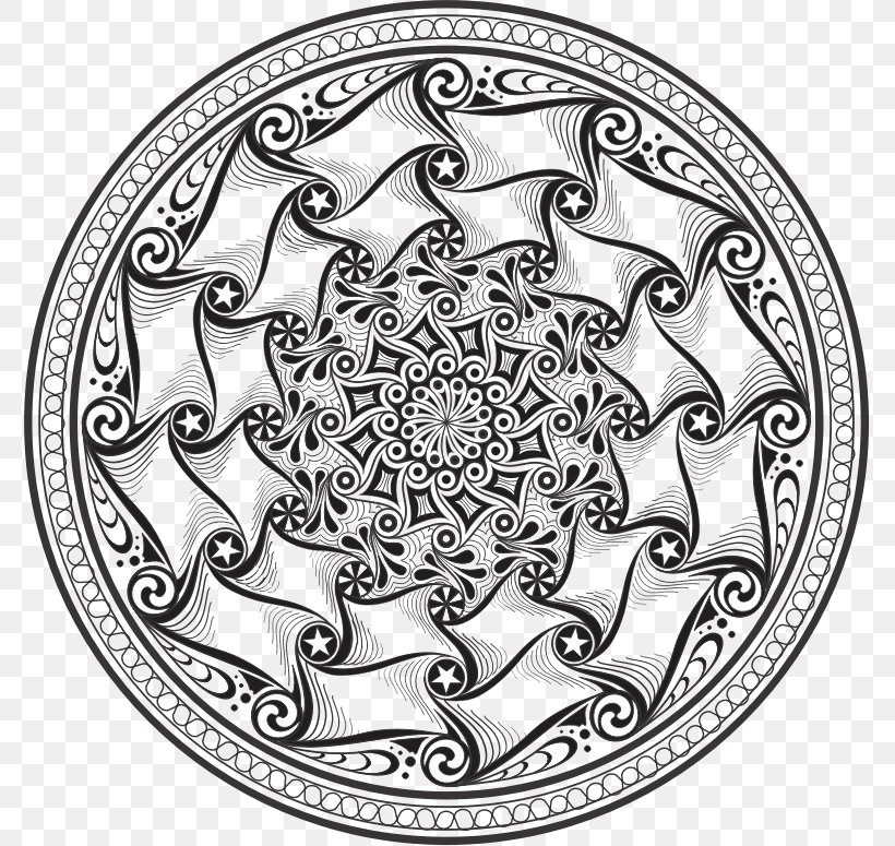 Graphic Design Black And White Ornament, PNG, 775x775px, Black And White, Area, Art, Coloring Book, Decorative Arts Download Free