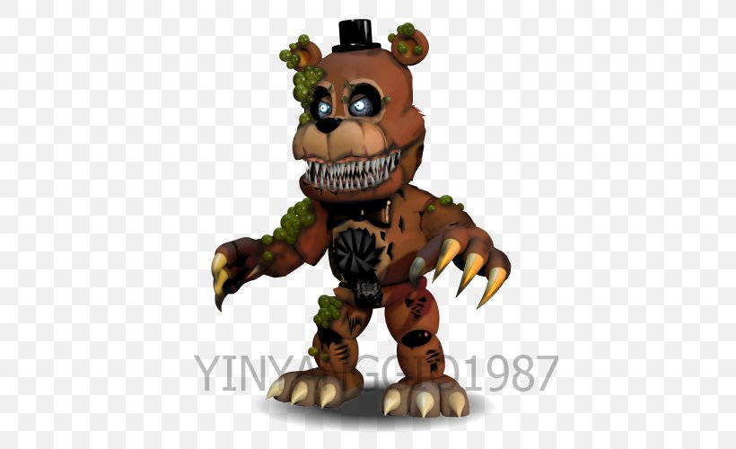 FNaF World Five Nights At Freddy's 4 Five Nights At Freddy's: The Twisted Ones Drawing, PNG, 500x500px, Fnaf World, Bear, Carnivoran, Deviantart, Drawing Download Free