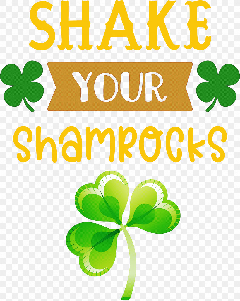 Shake Your Shamrocks St Patricks Day Saint Patrick, PNG, 2395x3000px, St Patricks Day, Clover, Flower, Leaf, Line Download Free