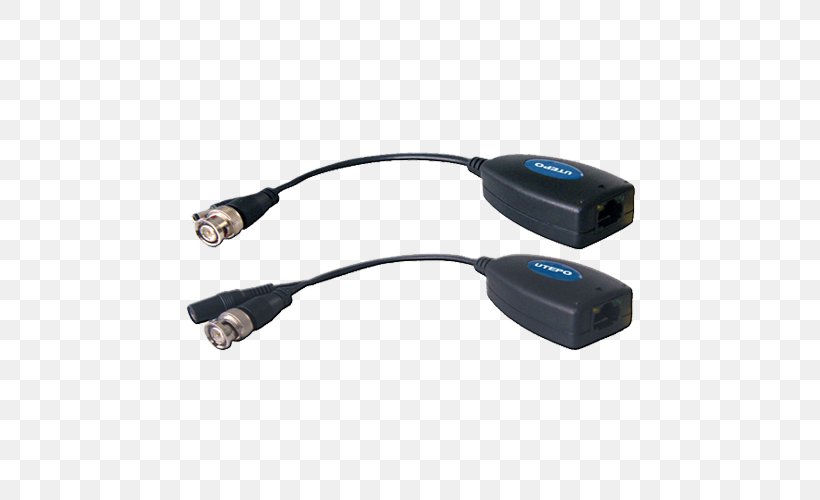 Adapter Balun Twisted Pair Transceiver Category 5 Cable, PNG, 500x500px, Adapter, Analog High Definition, Balun, Bnc Connector, Cable Download Free