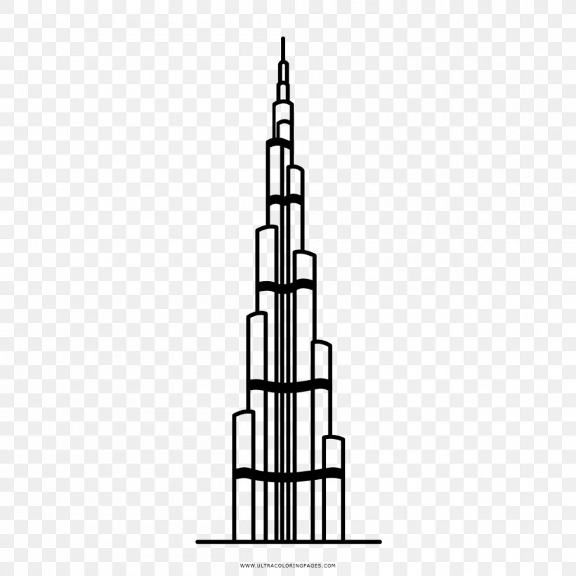 Burj Khalifa Burj Al Arab Drawing Tower Skyscraper, PNG, 1000x1000px, Burj  Khalifa, Black And White, Burj