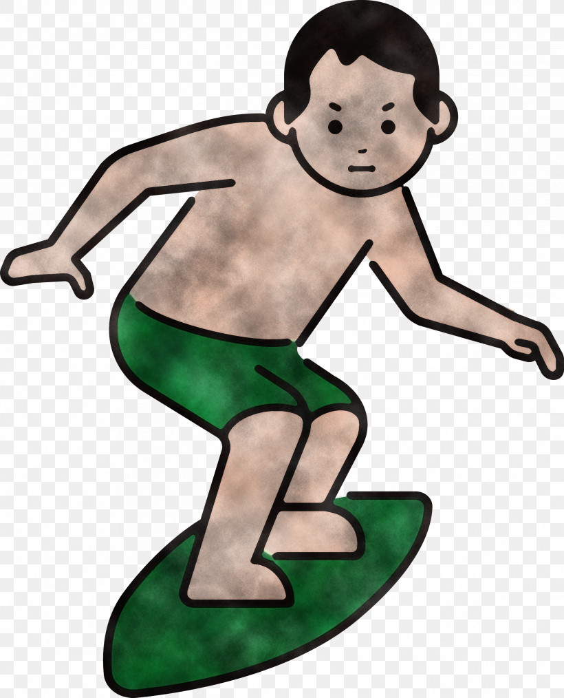 Surfing Sport, PNG, 2426x3000px, Surfing, Cartoon, Character, Green, Hm Download Free