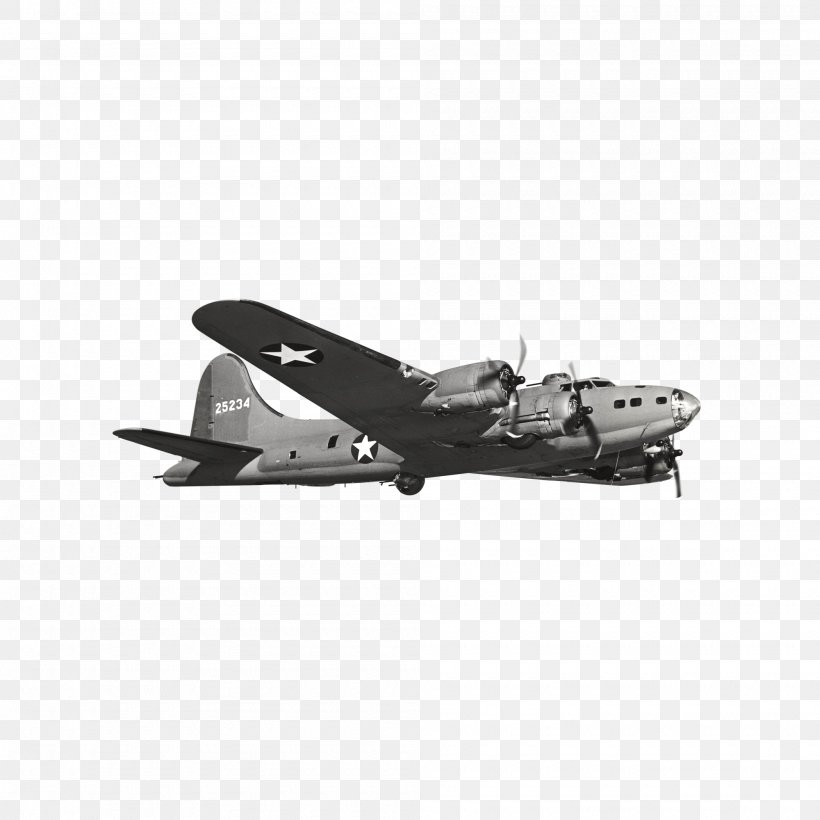Boeing B-17 Flying Fortress Airplane Aircraft B-17E Bomber, PNG, 2000x2000px, Boeing B17 Flying Fortress, Aircraft, Airplane, Aviation, Black And White Download Free