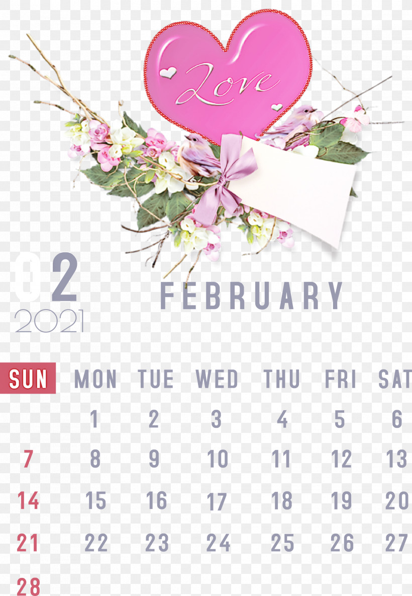 February 2021 Printable Calendar February Calendar 2021 Calendar, PNG, 2077x2999px, 2021 Calendar, Calendar System, February, January, Line Download Free