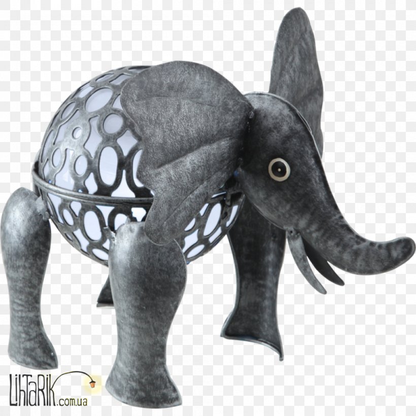 Indian Elephant African Elephant LED Solarleuchte 33156 Solar Lamp Sculpture, PNG, 1000x1000px, Indian Elephant, Aaa Battery, Action Toy Figures, African Elephant, Animal Figure Download Free