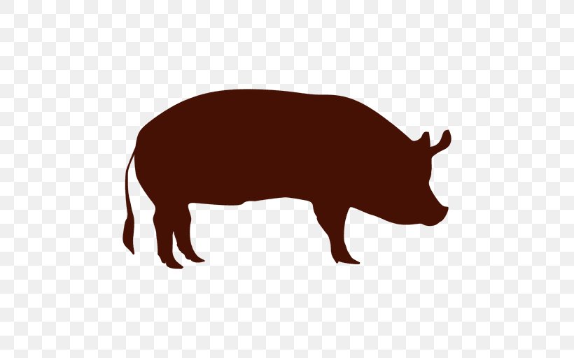 Pig Clip Art Vector Graphics Silhouette, PNG, 512x512px, Pig, Cattle Like Mammal, Fauna, Guinea Pig, Livestock Download Free