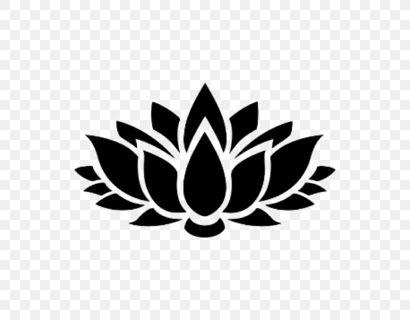 Sacred Lotus Clip Art Image, PNG, 640x640px, Sacred Lotus, Black And White, Flower, Flowering Plant, Leaf Download Free