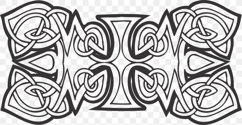 Black And White Celtic Knot Ornament, PNG, 1509x782px, Black And White, Arabesque, Area, Art, Black Download Free