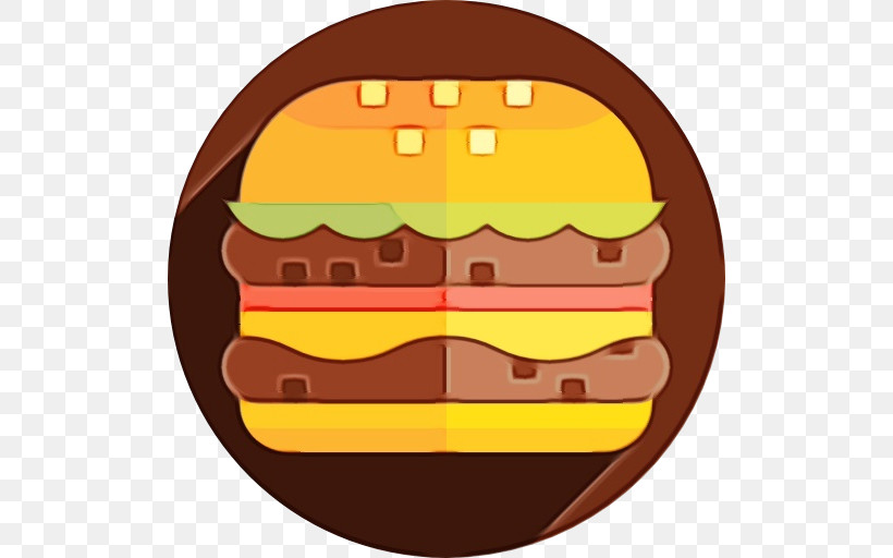 Hamburger, PNG, 512x512px, Watercolor, American Food, Baked Goods, Cartoon, Cheeseburger Download Free