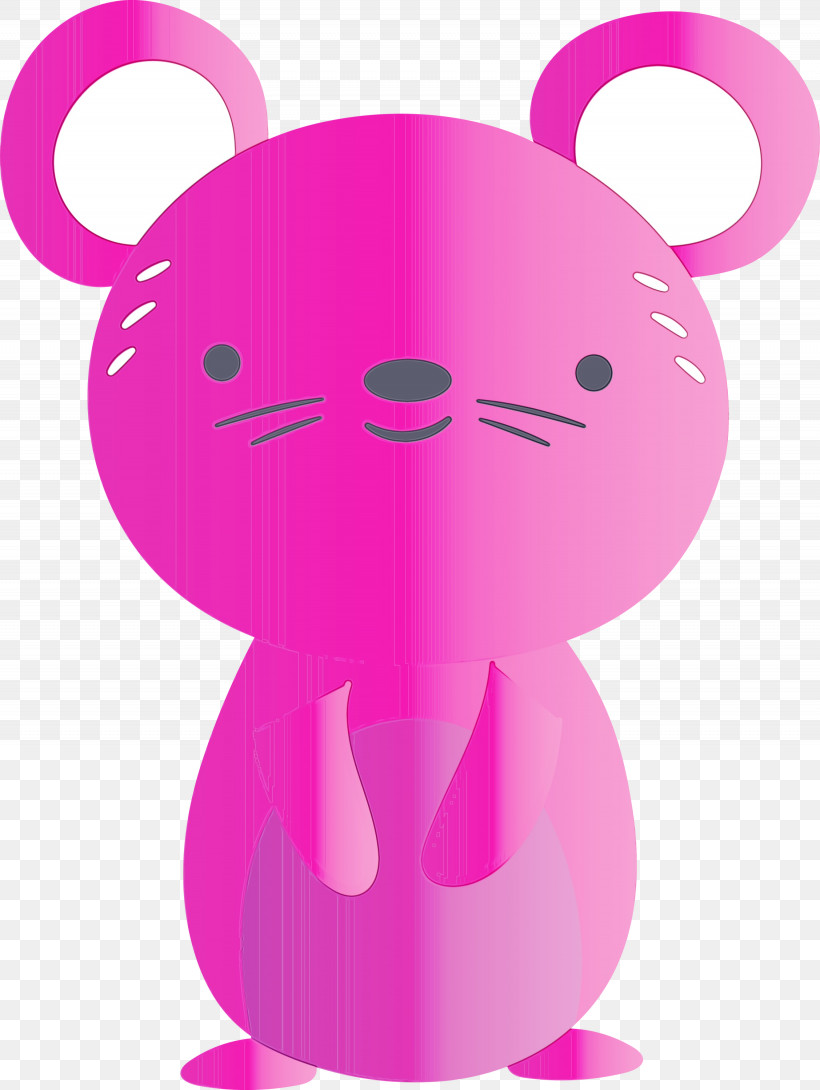 Teddy Bear, PNG, 2255x3000px, Watercolor, Cartoon, Magenta, Paint, Pink Download Free