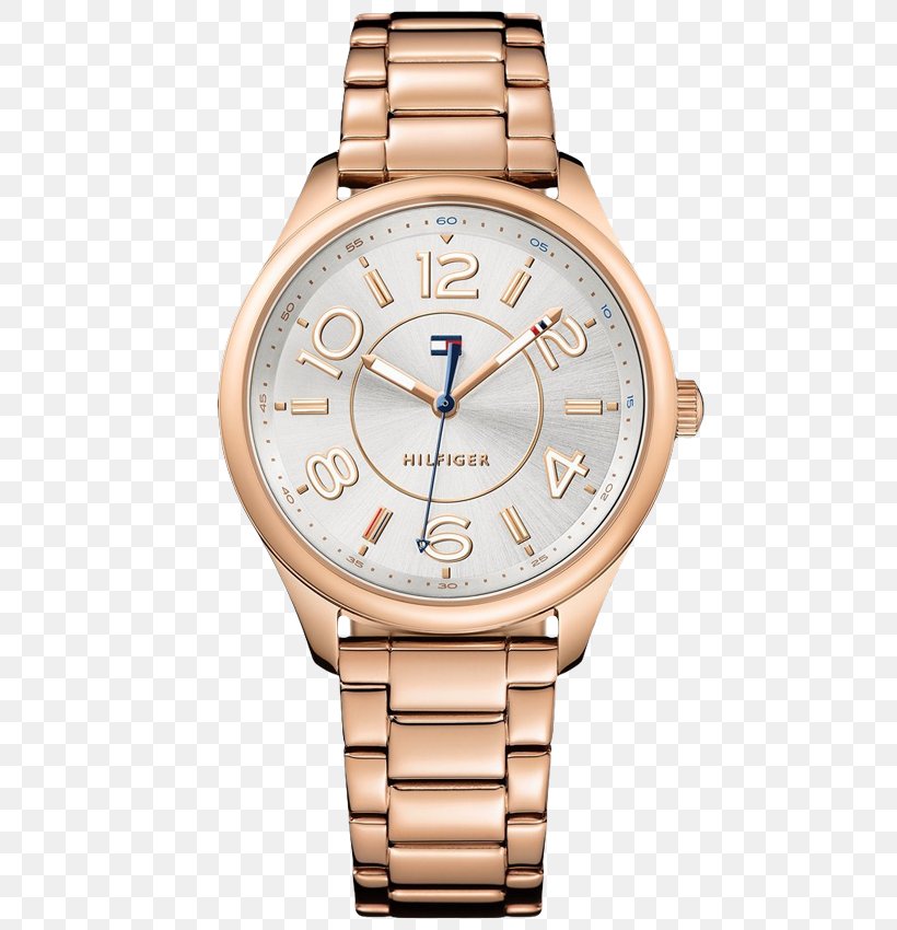 Tommy Hilfiger Quartz Clock Watch Woman, PNG, 600x850px, Tommy Hilfiger, Beige, Brand, Clock, Gold Download Free