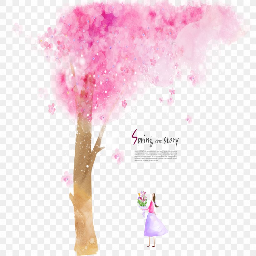 Watercolor Painting Cherry Blossom Illustration, PNG, 2362x2362px, Watercolor Painting, Cherry, Cherry Blossom, Color, Flower Download Free