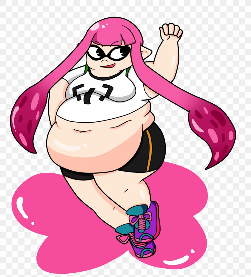 Splatoon Fan Art Fat Obesity, PNG, 1900x2100px, Watercolor, Cartoon, Flower, Frame, Heart Download Free