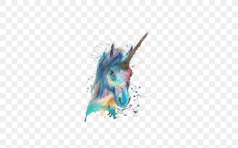 Unicorn Watercolor Painting Canvas, PNG, 510x510px, Unicorn, Canvas, Cotton, Cushion, Fictional Character Download Free