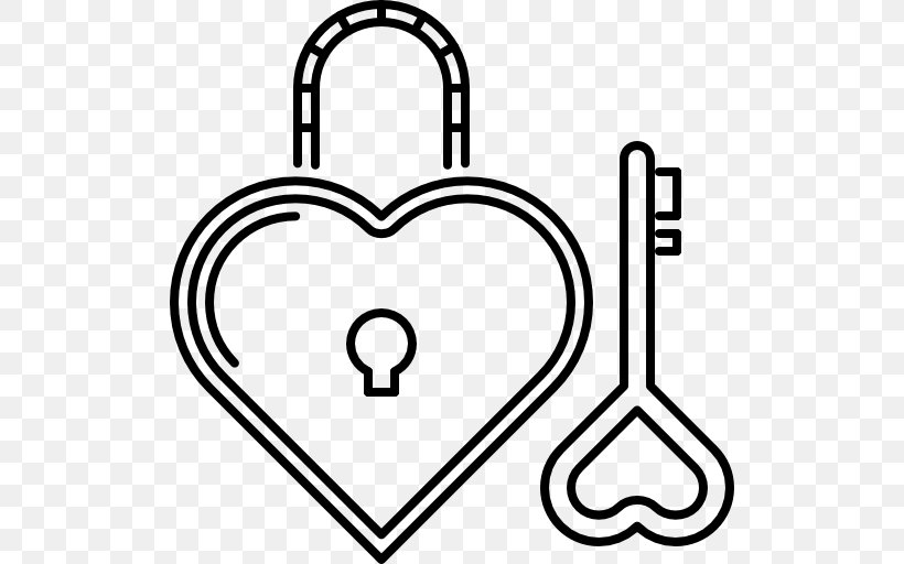 Padlock Key Heart, PNG, 512x512px, Padlock, Area, Black, Black And White, Drawing Download Free