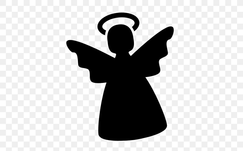 Christmas Ornament Angel Silhouette Christmas Tree, PNG, 512x512px, Christmas Ornament, Angel, Black And White, Butterfly, Christmas Download Free