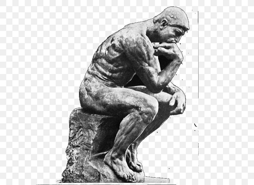 Thought Philosophy The Thinker Critical Thinking Intellectual, PNG, 600x600px, Thought, Aristotle, Black And White, Bronze Sculpture, Classical Sculpture Download Free