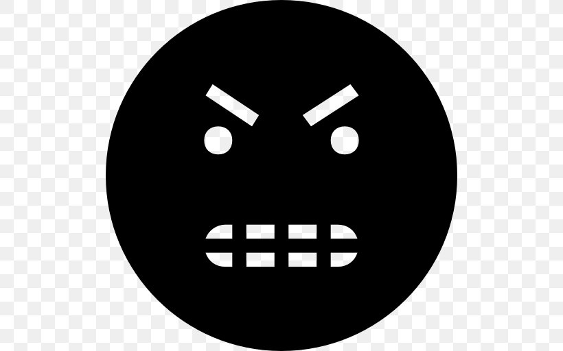 Emoticon Smiley Anger Face Emoji, PNG, 512x512px, Emoticon, Anger, Anger Management, Black, Black And White Download Free