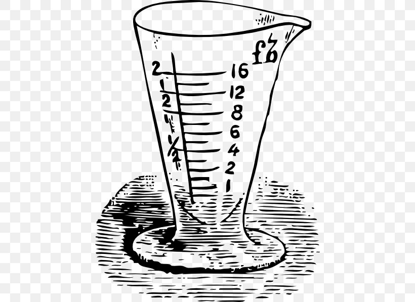 Measuring Cup Measurement Glass Clip Art, PNG, 444x597px, Measuring Cup, Area, Black And White, Cup, Dram Download Free