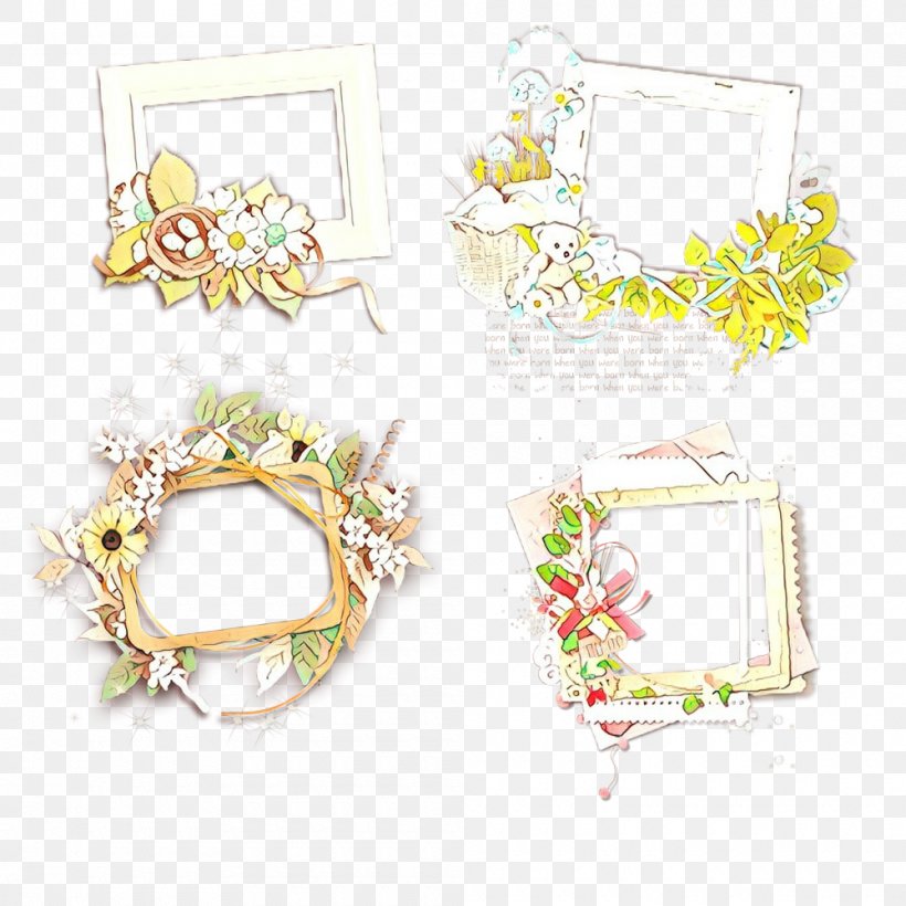 Flower Photo Frame, PNG, 1000x1000px, Cartoon, Cuadro, Digital Art, Drawing, Earrings Download Free