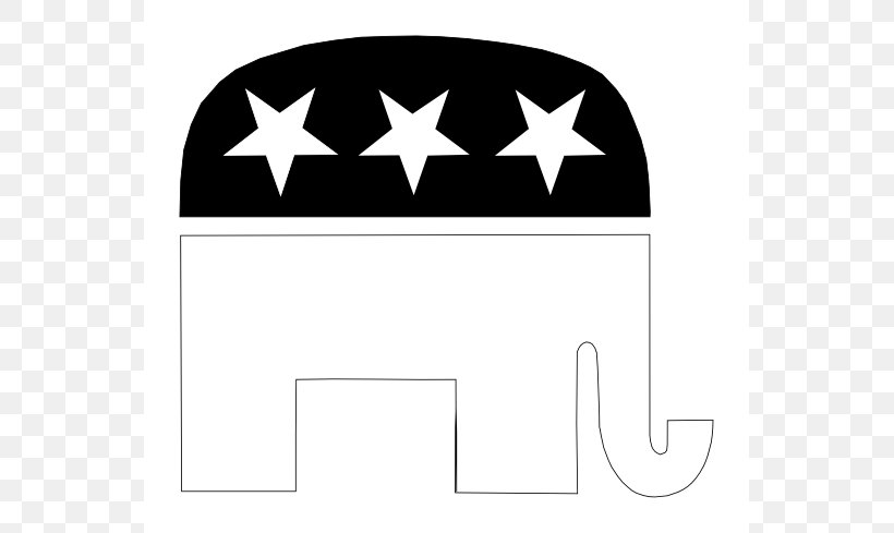 Republican Party Free Content Clip Art, PNG, 555x489px, Republican Party, Area, Black, Black And White, Donald Trump Download Free