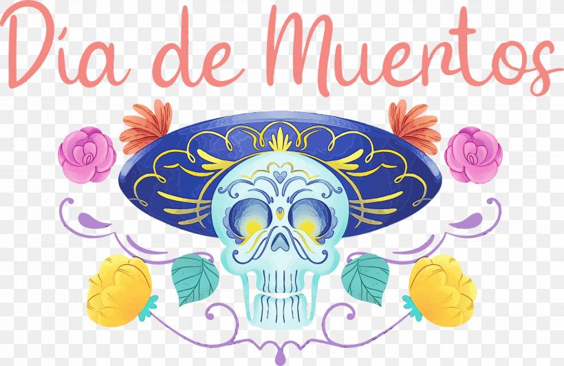 Skull M Skull M Meter Flower, PNG, 3000x1948px, D%c3%ada De Muertos, Day Of The Dead, Flower, Meter, Paint Download Free